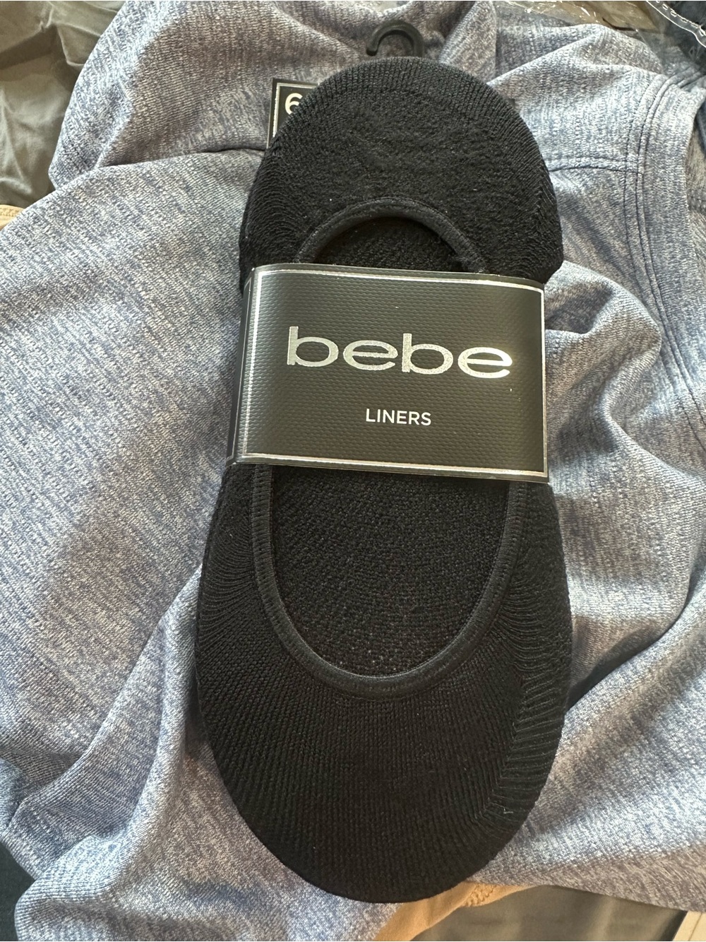 bebe Black No-Show Liner Socks